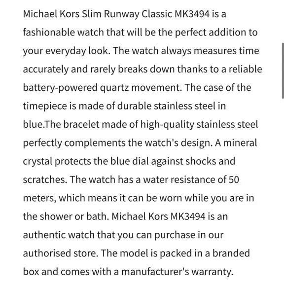 MICHAEL KORS - RUNWAY WATCH (NEW) - Picture 5 of 9